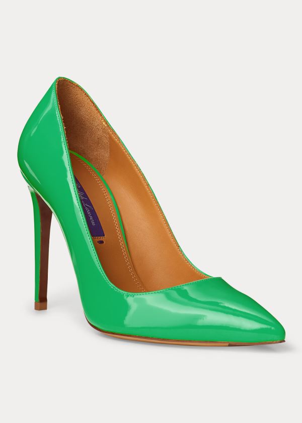 Bombas Ralph Lauren Mujer Verdes - Celia Patent Calfskin - SGXNM9317